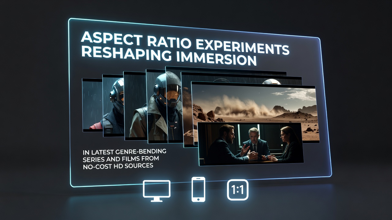 Visual comparison of traditional and experimental aspect ratios in genre-bending films streamed from free HD platforms