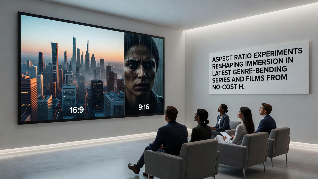 Behind-the-scenes view of aspect ratio testing during post-production for a genre-blending series available on free HD streaming sites