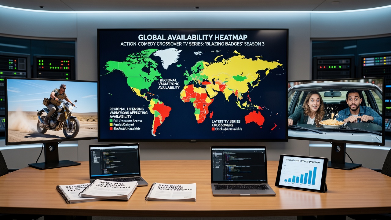 Action-comedy crossover series availability patterns across global markets