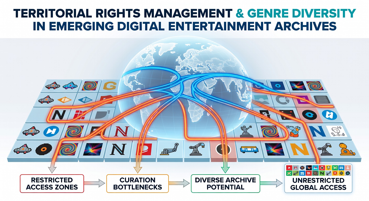 Digital archive interface showing territorial restrictions on entertainment content