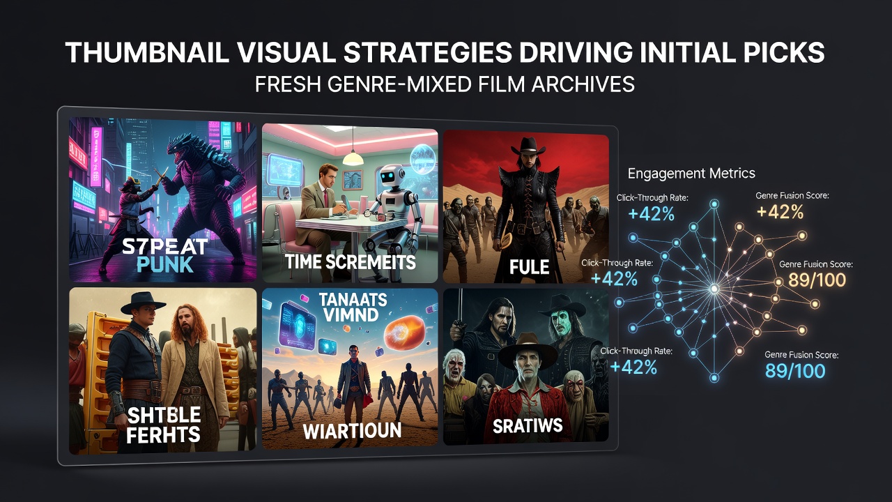 Comparison of thumbnail variations tested in genre-mixed archives illustrating engagement differences